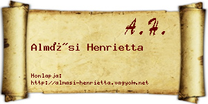 Almási Henrietta névjegykártya